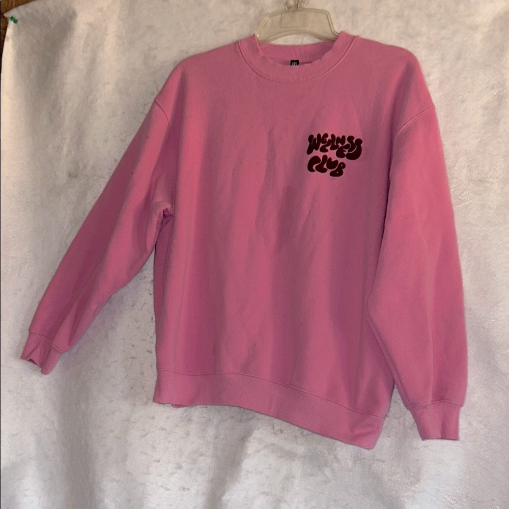 Cotton On BODY Pink Crewneck Gaphic Wellness Club Sweatshirt Size M
